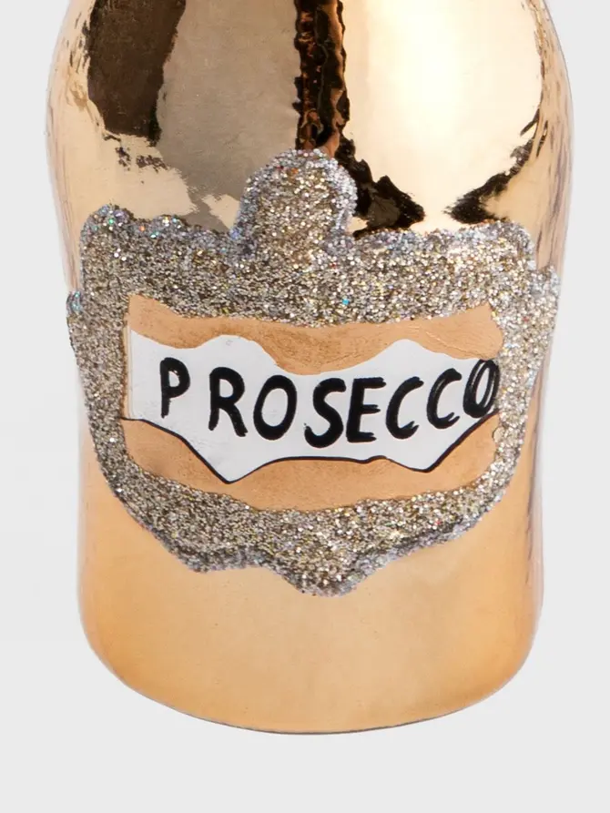Bombka GLASSO kształtna szklana prosecco złote 16 cm