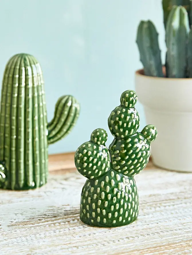 Dekoracja stojąca CACTUS kaktus ceramiczny 9x5x15 cm