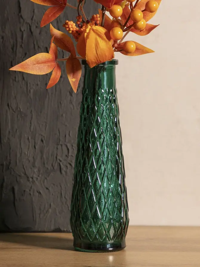 Wazon ARCHIE szklany zielony 6,5x22 cm
