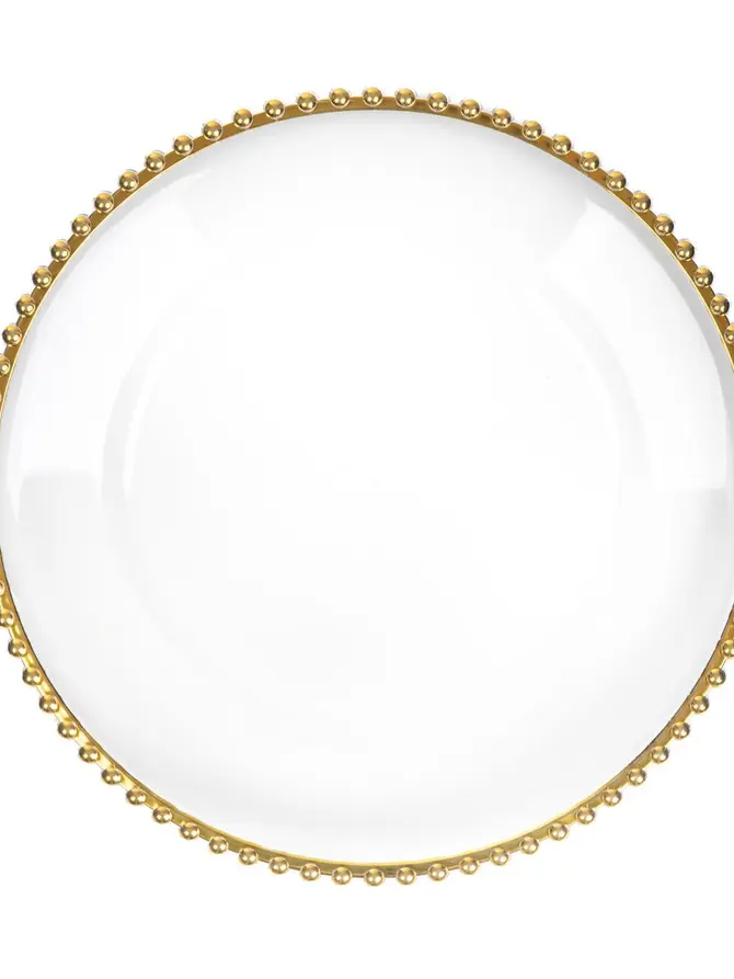 Podstawka GOLDEN RANT pod talerz ze złotą obwódką kulki 33cm