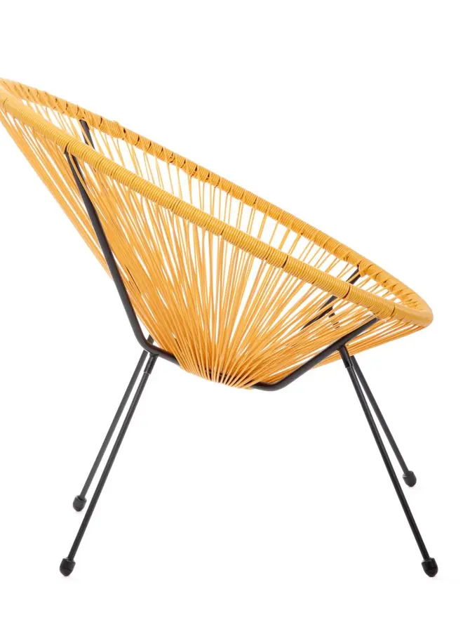 Fotel ACAPULCO z okrągłej linki technorattan musztardowy 72x79x85 cm