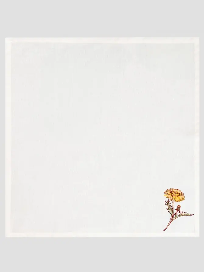 Zestaw 2 szt. napkinów MEADOW FLOWERS z haftowanym mleczem 45x45cm