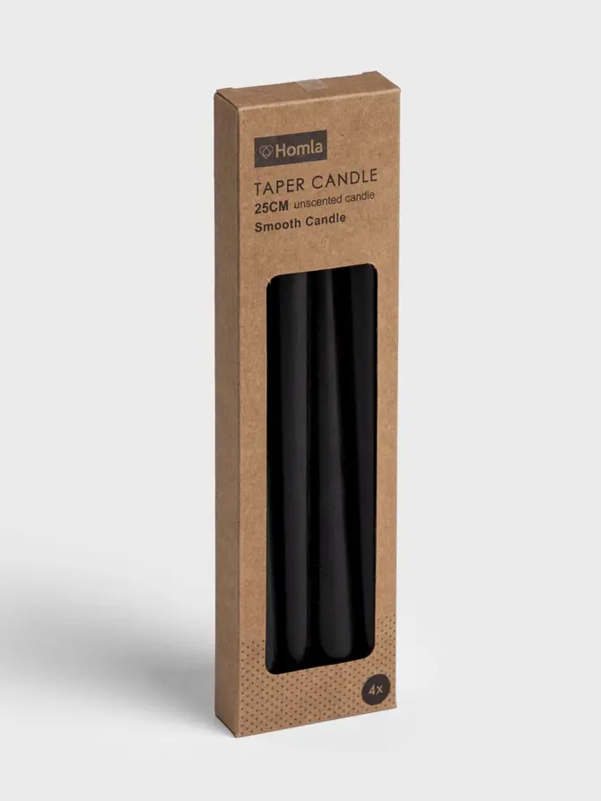 Świece stołowe TABLE CANDLES gładkie czarne 4 x 52 g