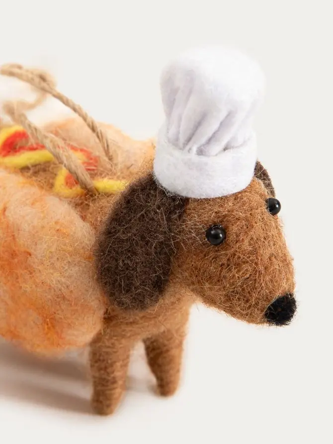 Zawieszka PETTIES jamnik w stroju hot doga 5 cm