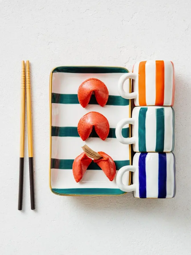Talerz TORRIT w zielone paski 19x12 cm