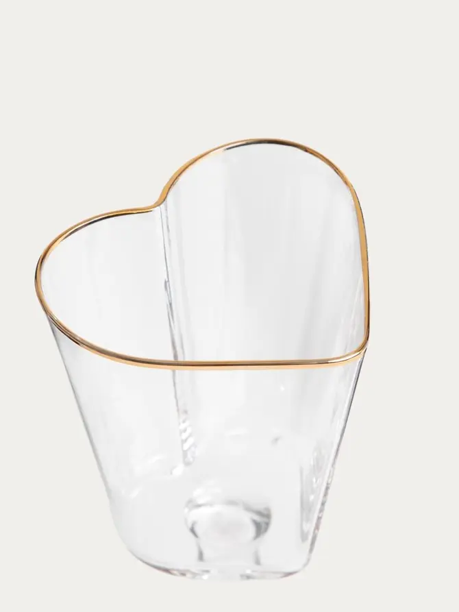 Kieliszek AMAR na wino w kształcie serca ze złotym rantem 0,3 l