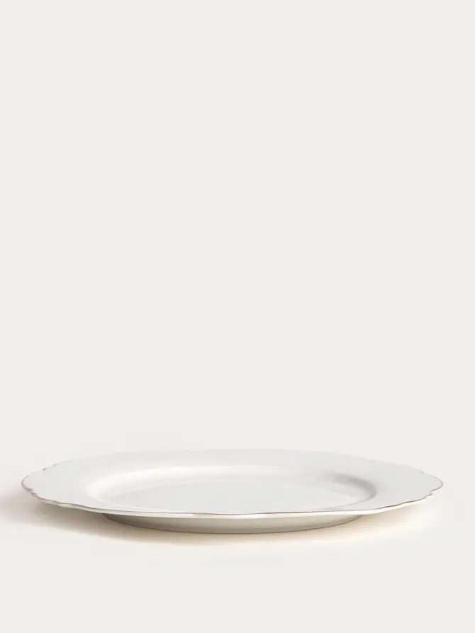 Talerz ELORIA porcelanowy obiadowy ze złotym rantem 27 cm