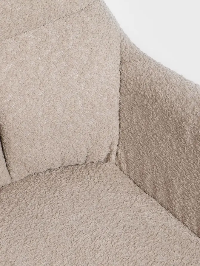 Fotel SEENSA obrotowy beżowy w tkaninie TEDDY 58x67x81-89 cm
