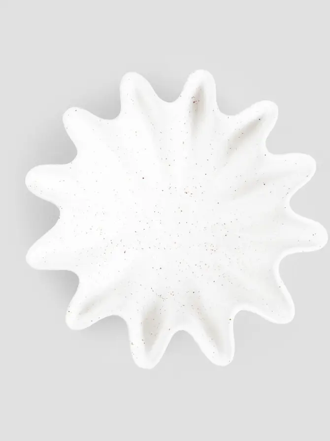 Misa dekoracyjna EVANIA ceramiczna biała 19x19x6 cm