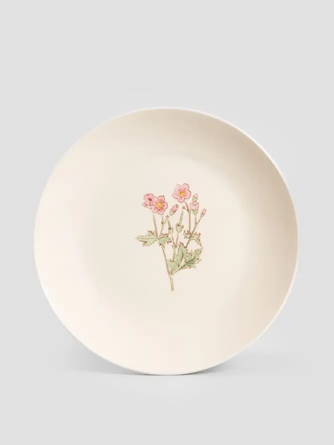 Talerz MEADOW FLOWERS deserowy z różowymi kwiatami 19 cm