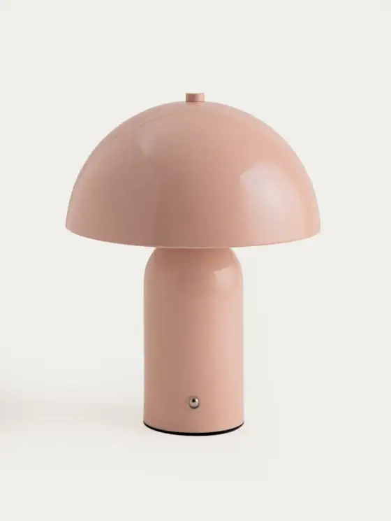 Lampka stołowa AUREX retro kopuła różowa 20x20x24,5 cm