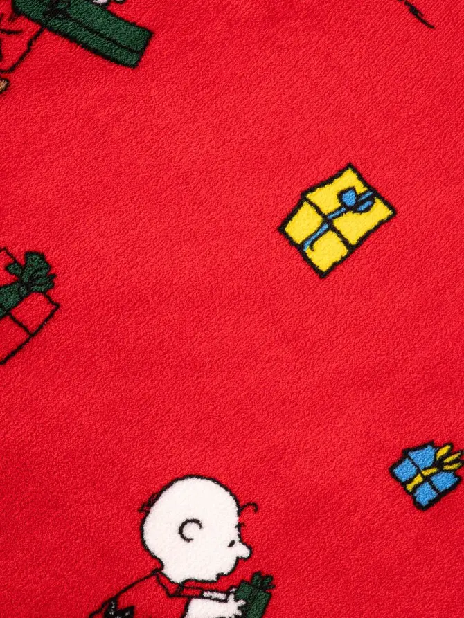 Koc SNOOPY czerwony ze świątecznym wzorem SNOOPY 150x200 cm
