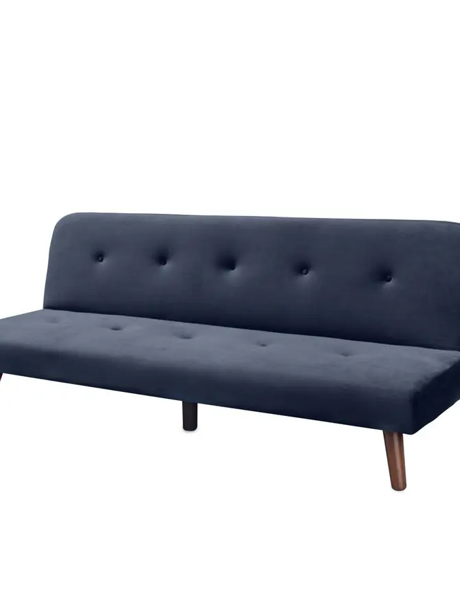 Sofa RINKO sofa 3-osobowa, z funkcją spania, welurowa granatowa 195x81x74 cm