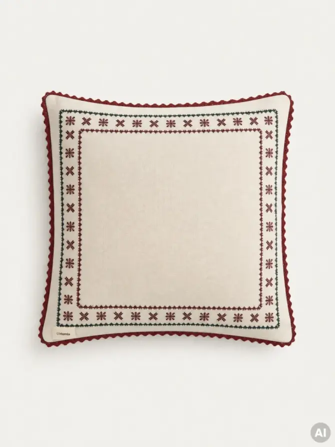 Poszewka CROSSY bawełniana z haftem krzyżykowym 45x45 cm