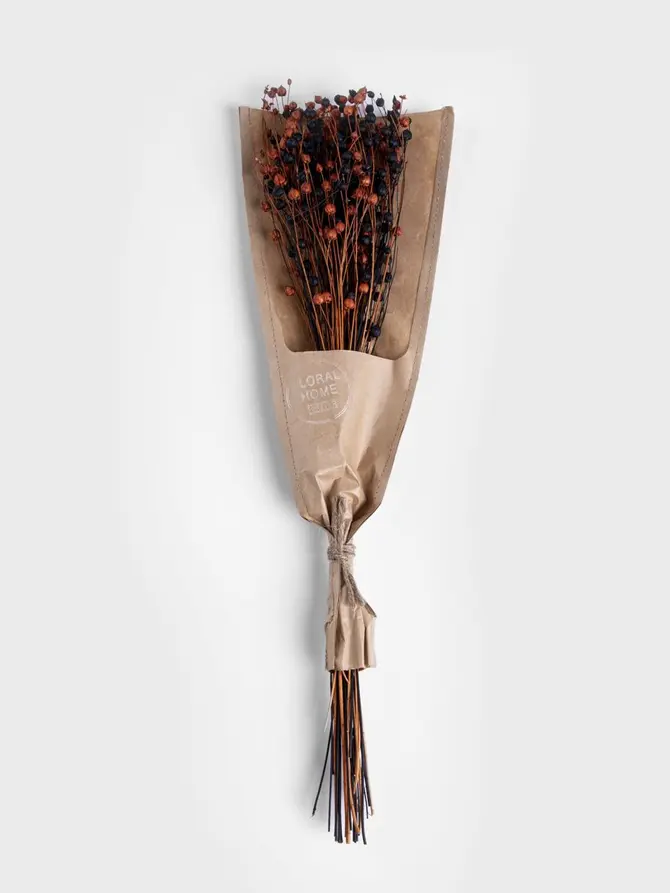 Bukiet suszek DURRE kuleczki pomarańczowo-czarne 45 cm