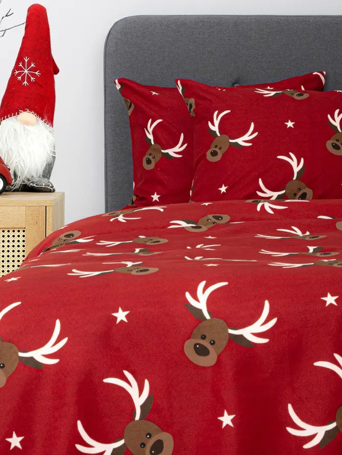 Pościel C REINDEER z mikrofibry w renifery 160x200 + 2*50x60 cm