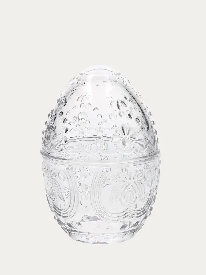 Pojemnik TIGRE szklane transparentne jajko 14x10 cm