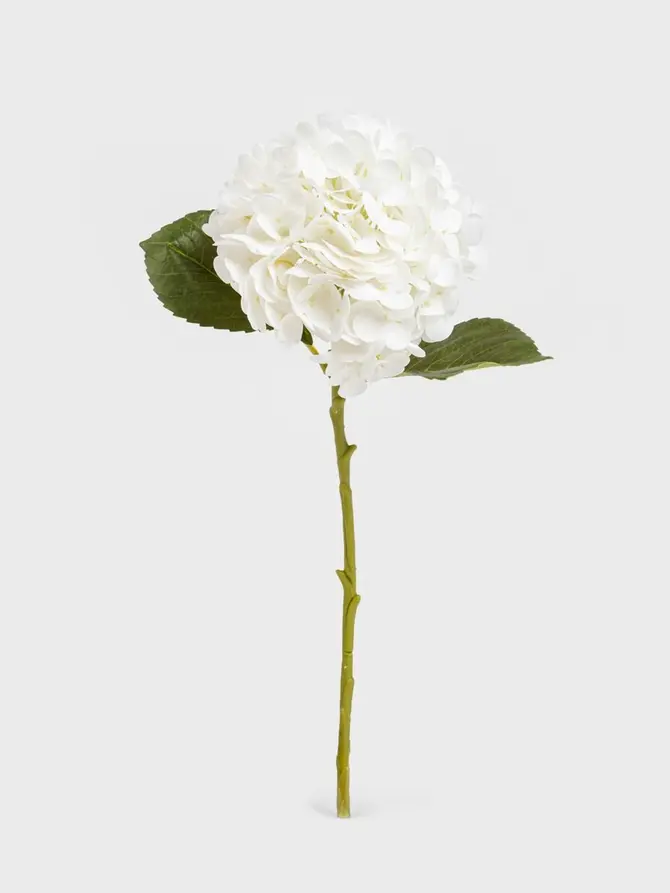 Gałązka sztuczna FORTENS hortensja biała 49 cm