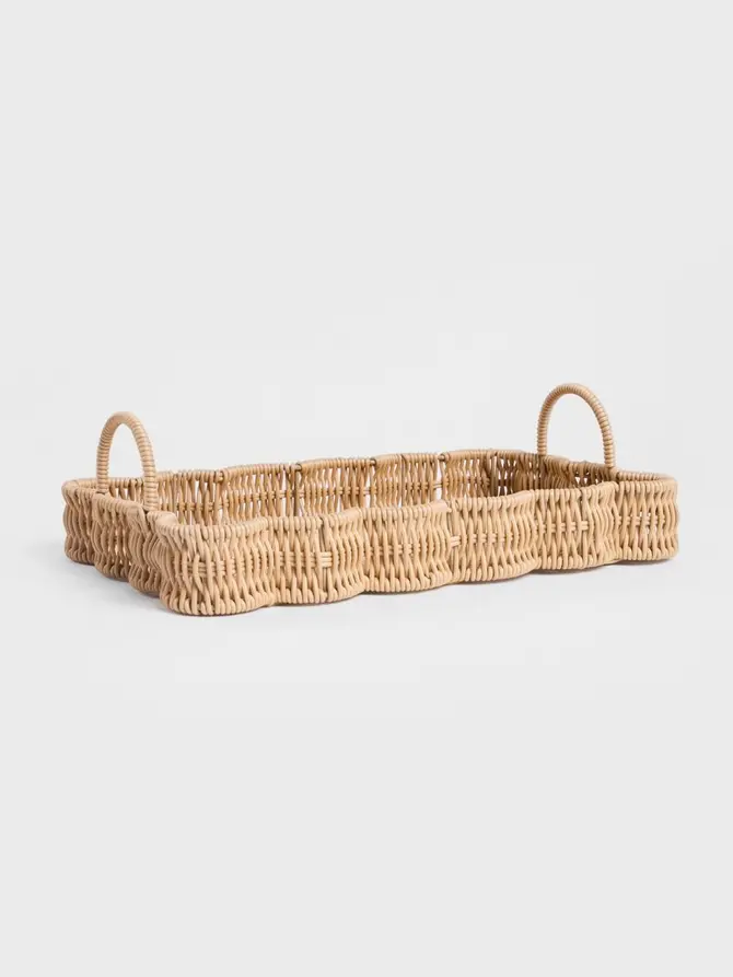 Taca dekoracyjna COBELS pleciona naturalna 34x23x5 cm