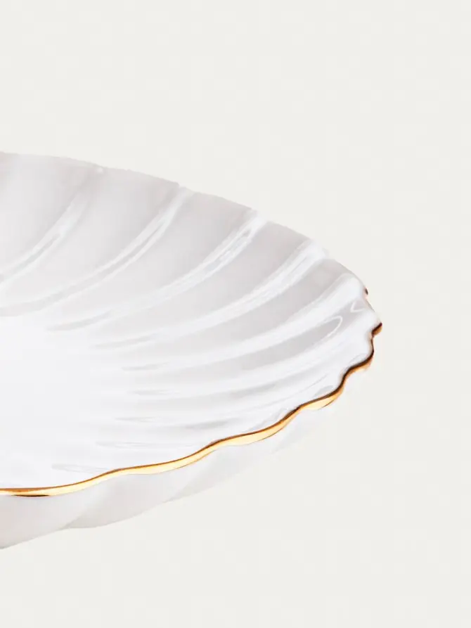 Talerz MELIDA porcelanowy deserowy ze złotą obwódką 20 cm