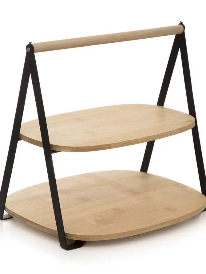 Patera BAMBOU bambusowa 2 poziomowa 25x28 cm
