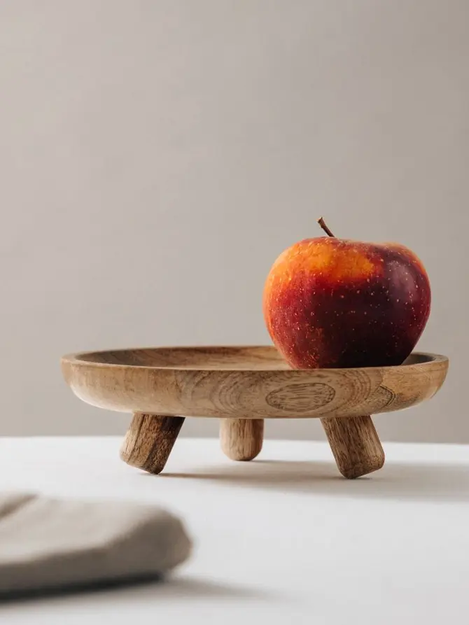 Patera SJAL MANGO drewniana niska 8x8 cm