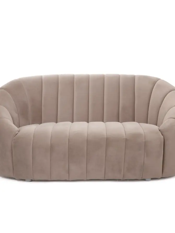 Sofa NOTTUNA sofa 2-osobowa welurowa szara 148x83x66 cm