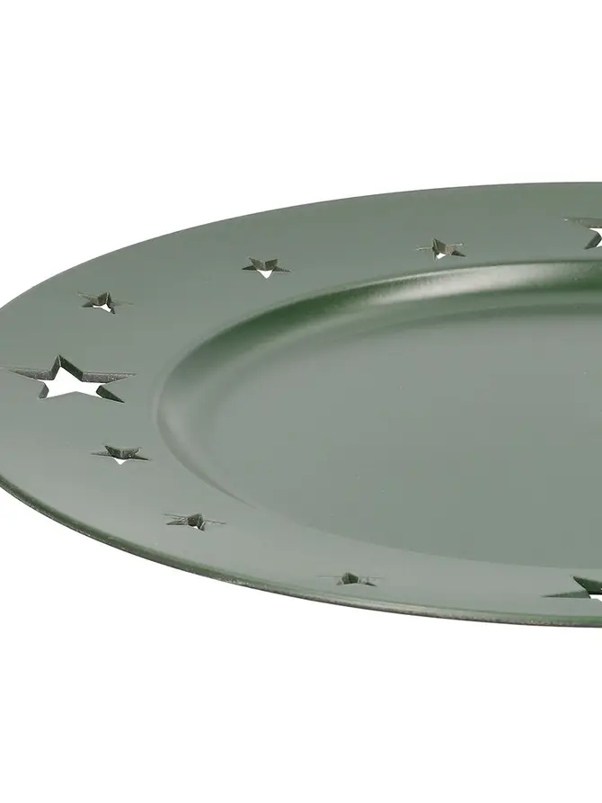 Taca ozdobna PLAST z gwiazdkami zielona 33 cm