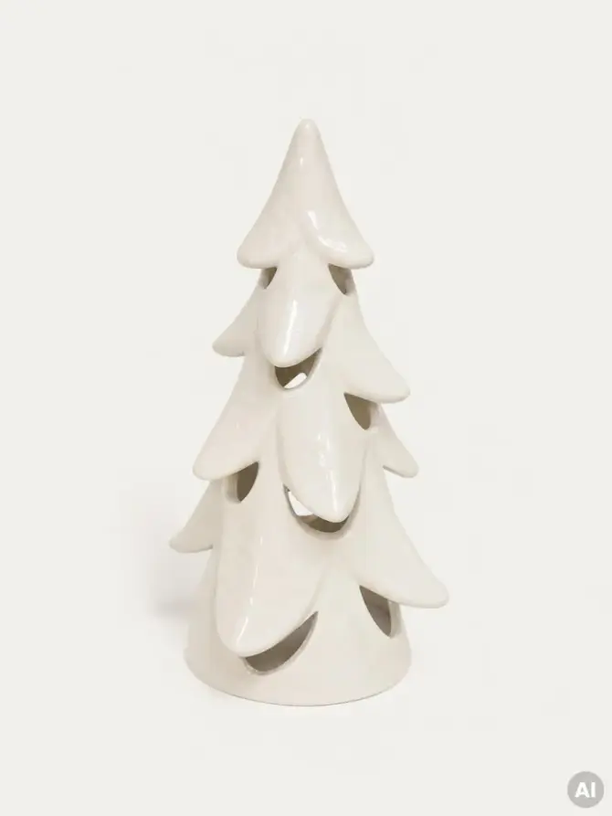 Dekoracja stojąca KANIA choinka ceramiczna LED 11,4x11x20,8 cm