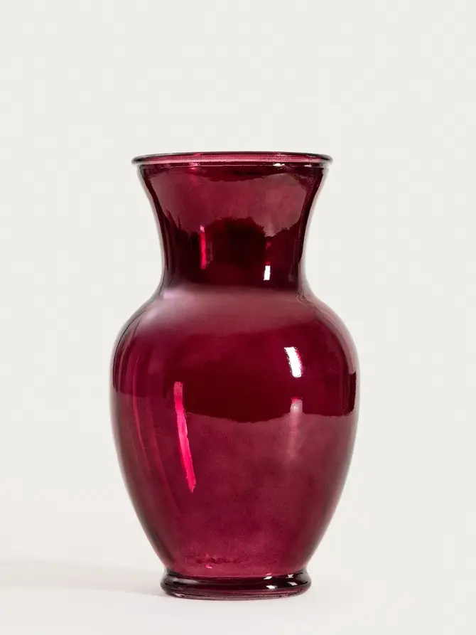 Wazon DELLE szklany różowy 15,5x27,5 cm