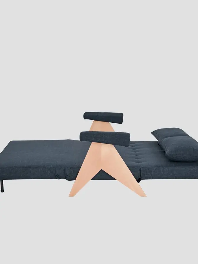 Sofa CALORE 2-osobowa, z funkcją spania granatowa 157x90x82 cm