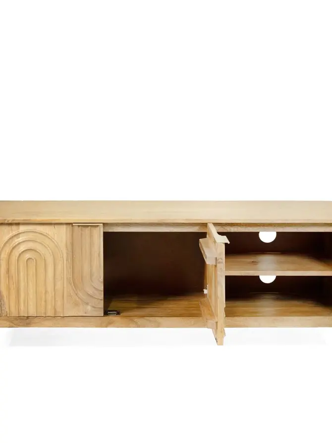 Szafka RTV SURAT lite drewno mango 131x40x50 cm