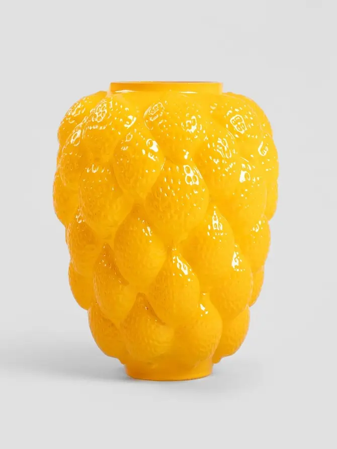 Wazon LEMONI szklany żółty 16,5x21 cm