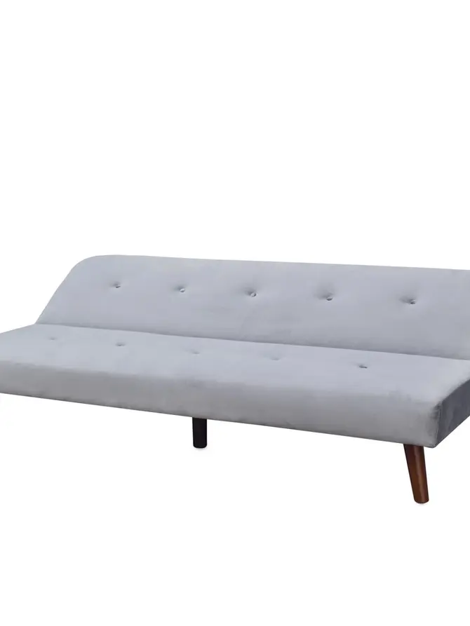 Sofa RINKO sofa 3-osobowa, z funkcją spania, welurowa ciemnoszara 195x81x74 cm