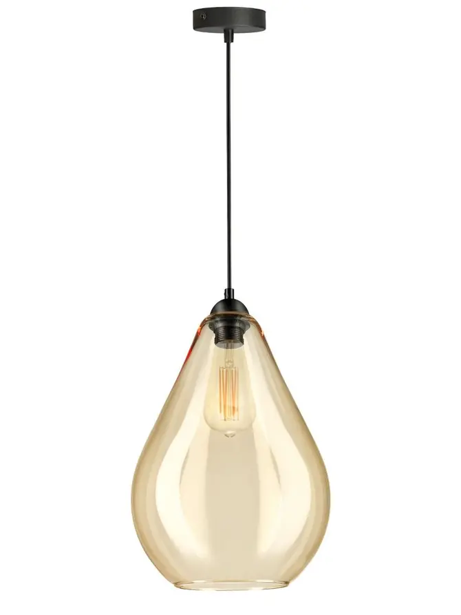 Lampa MISTE wisząca bursztynowa 24x24x180 cm
