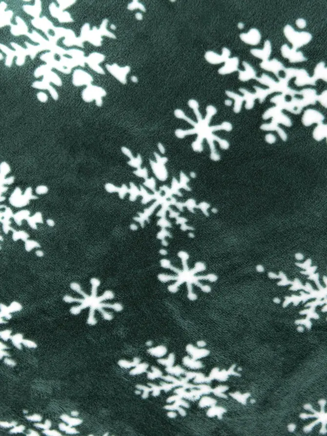 Poszewka SNOFLOCK w śnieżynki zielona 45x45 cm