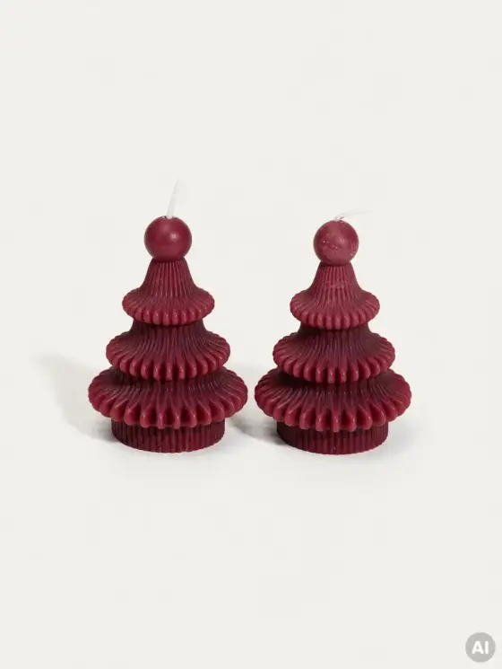 Świece dekoracyjne FESTIVE CHEER Merlot 2 szt.