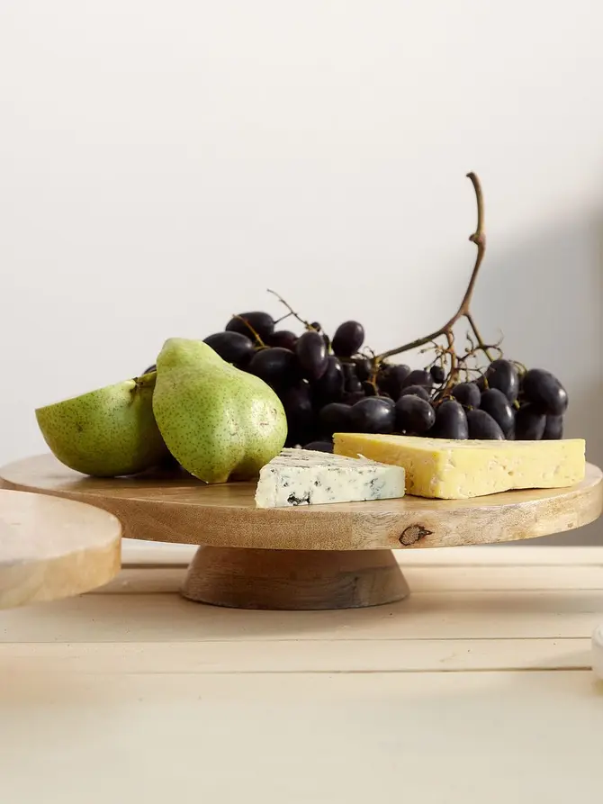 Patera SJAL MANGO drewniana na nóżce 33 cm