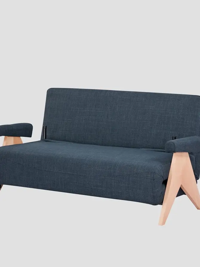 Sofa CALORE 2-osobowa, z funkcją spania granatowa 157x90x82 cm