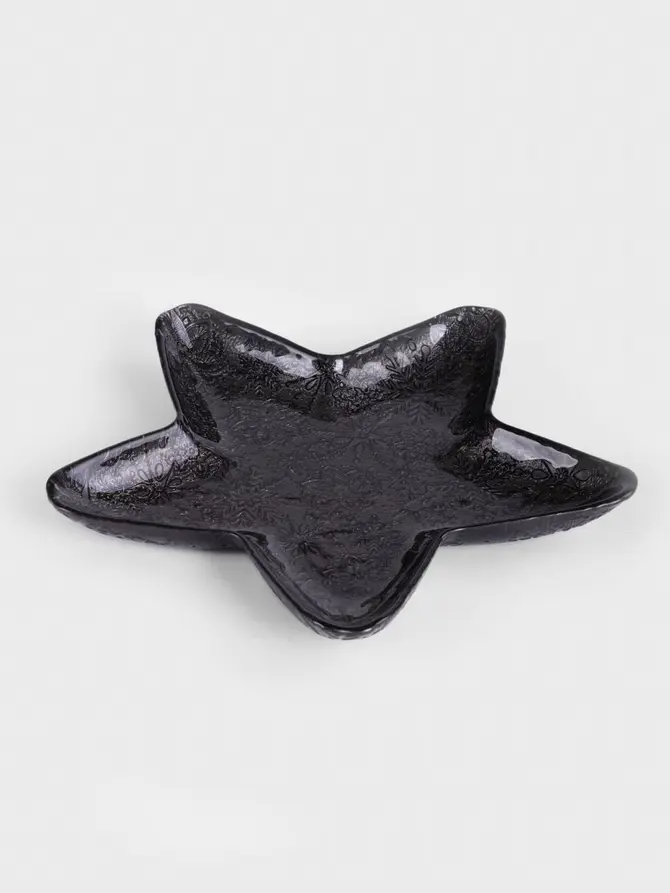 Talerz BLITS gwiazdka czarny M 23 cm