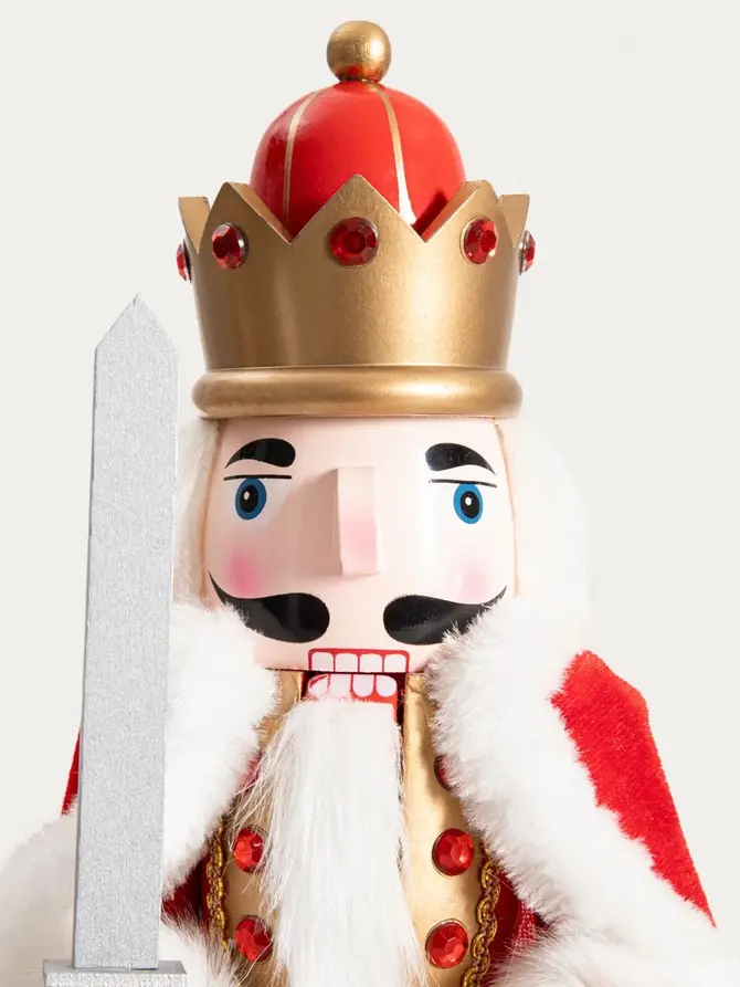 Figurka NUTCRACKER dziadek do orzechów król z mieczem 38 cm