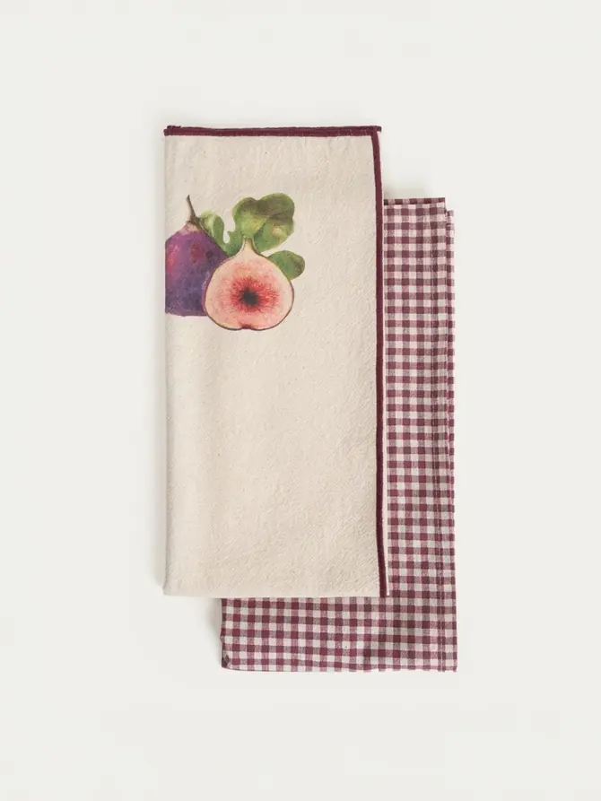Zestaw ścierek kuchennych SKORD bawełnianych ze wzorem figi 2*45x65 cm