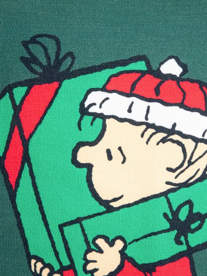 Poszewka SNOOPY zielona ze świątecznym wzorem SNOOPY 45x45 cm