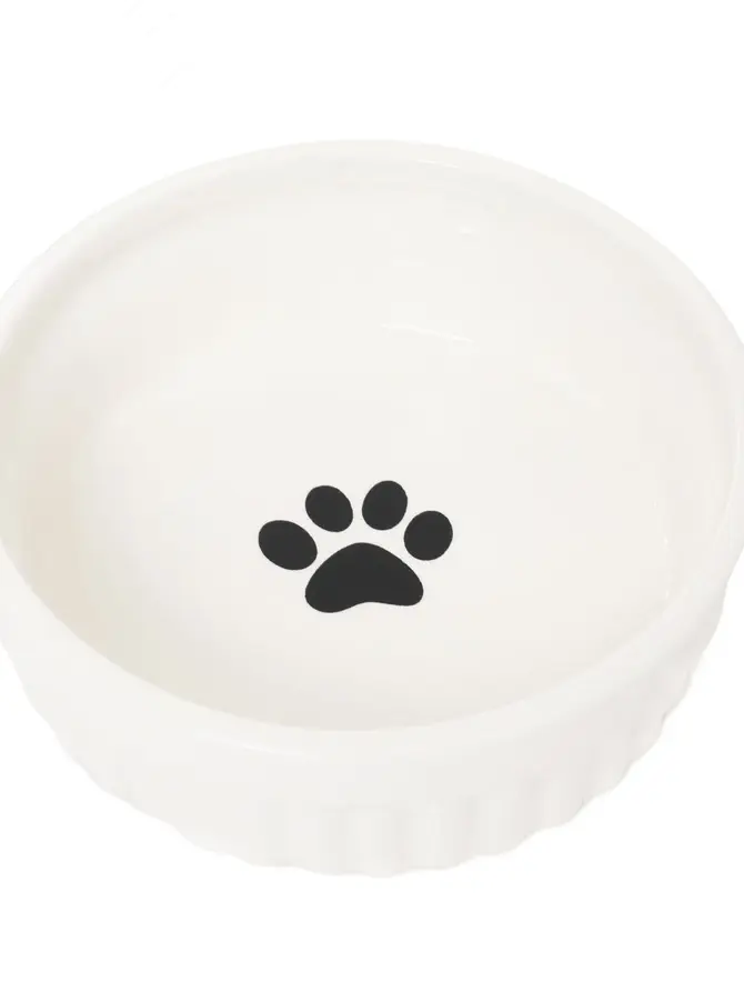 Miska CATTY biała na metalowym stojaku 12 cm