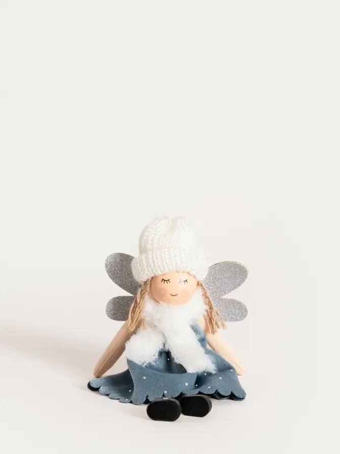 Zawieszka PLYS aniołek w niebieskiej sukience 18 cm
