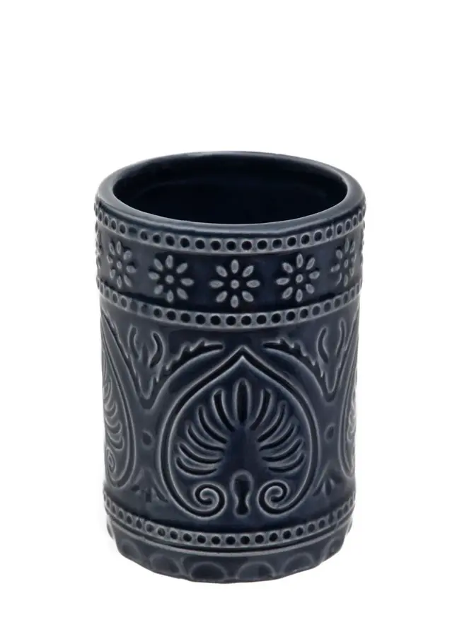 Kubek łazienkowy INDIE niebieski 7,5x7,5x10,5 cm
