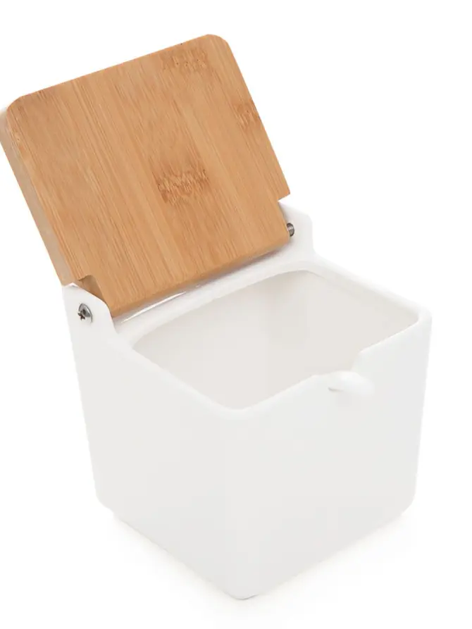 Pojemnik FINCAN porcelanowy z łyżeczką 10x10x10 cm