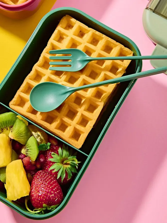 Lunchbox BOXIE ze sztućcami zielony 0.54