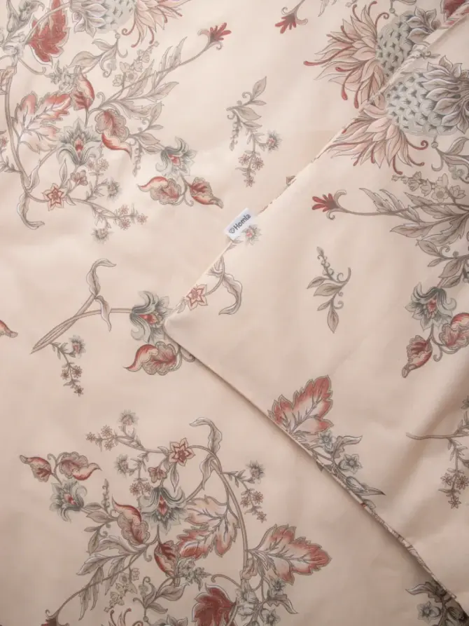 Pościel FLORAL PAISLEY bawełniana w różowe kwiaty 160x200 + 2*70x80 cm