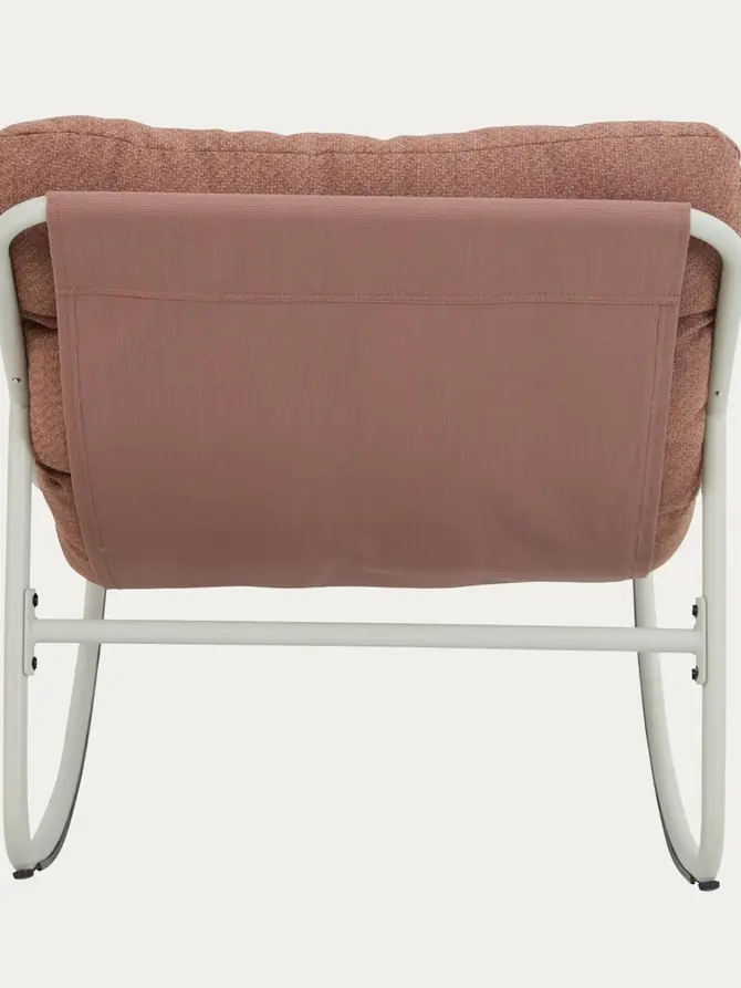 Fotel bujany TIVOLI beżowy z ceglastymi poduszkami 65x102x75,5 cm